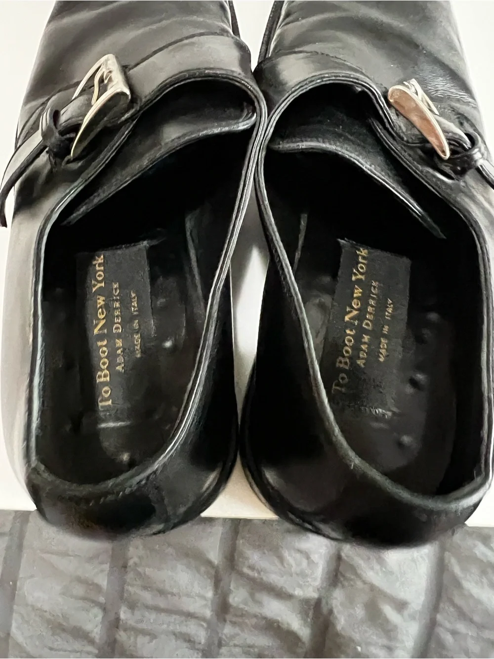To Boot New York Bower Black Calf Leather Monk Strap Dress Shoes